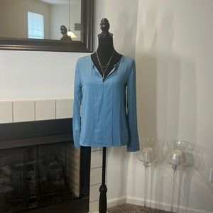 NEW WITH TAGS Slate blue flowy Loft blouse!